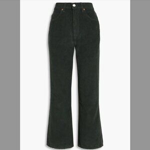 RE/DONE 70s Loose Flare cotton-corduroy flared pants in dark green, 26"